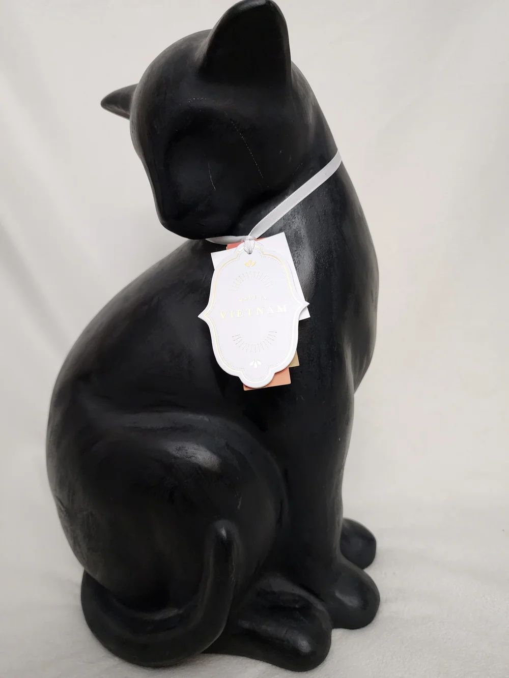 Decorative Ceramic Black Cat Statue for  Halloween Display